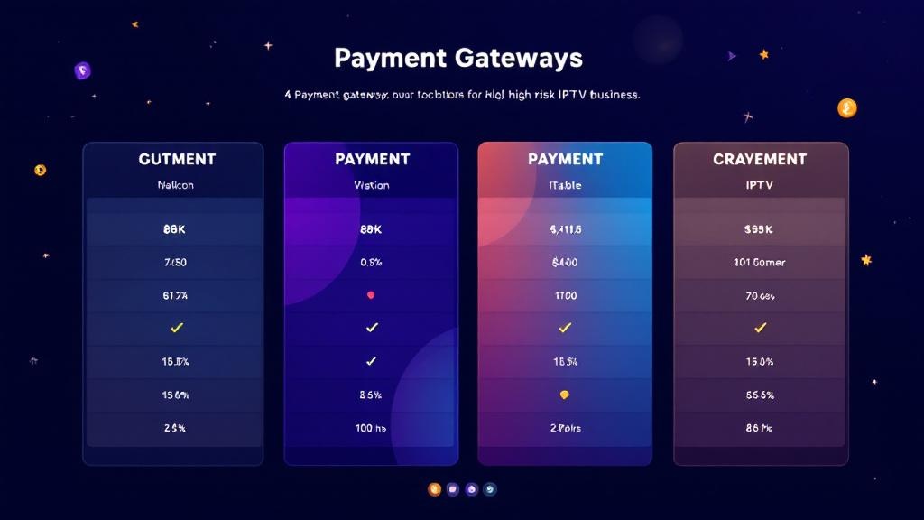 Comparison of 4 high-risk payment gateways for IPTV